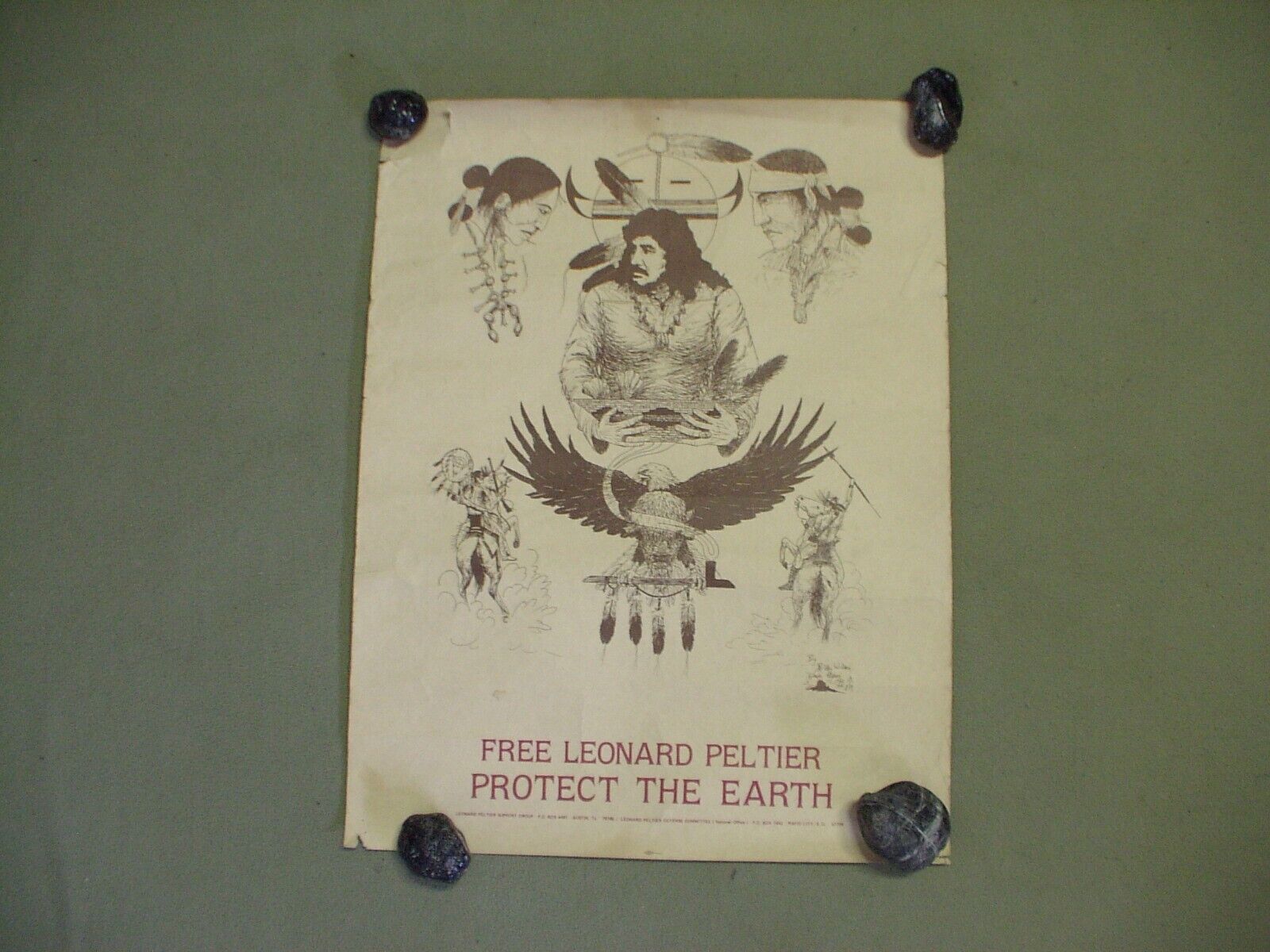 Vintage Free Leonard Peltier - Protect the Earth poster