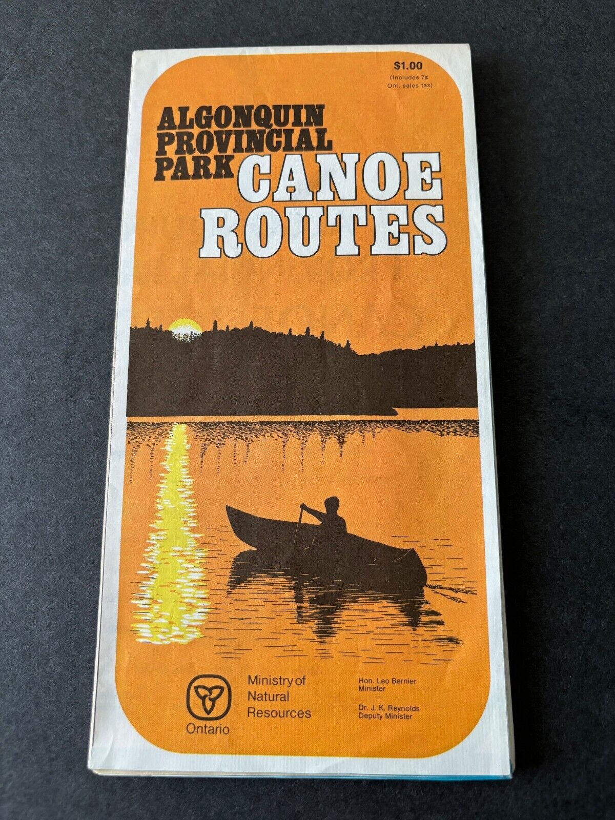 Vintage 1976 ALGONQUIN PROVINCIAL PARK CANOE ROUTES Guide Map Ontario Canada