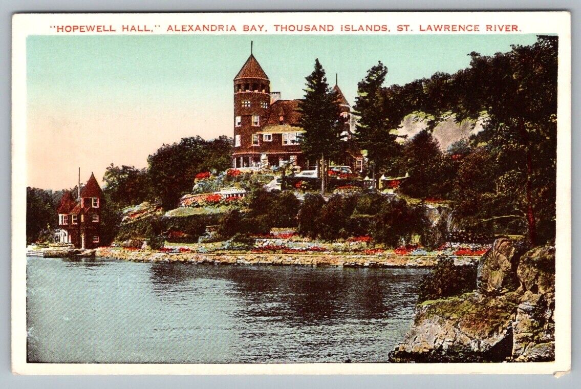 Postcard Hopewell Hall Alexandria Bay Thousand Islands St. Lawrence River NY