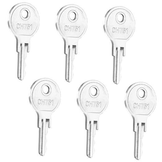 6 Pcs CH751 Key,  Universal CH751 Replacement Keys, RV Keys for RV Campers 