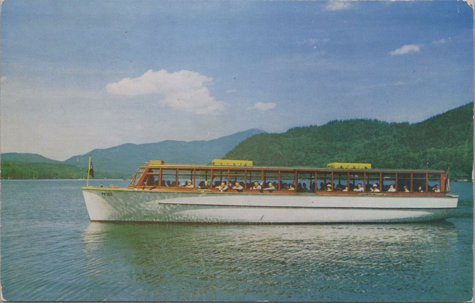 Postcard Ship The Doris Sightseeing Boat Adirondack Waters 1955