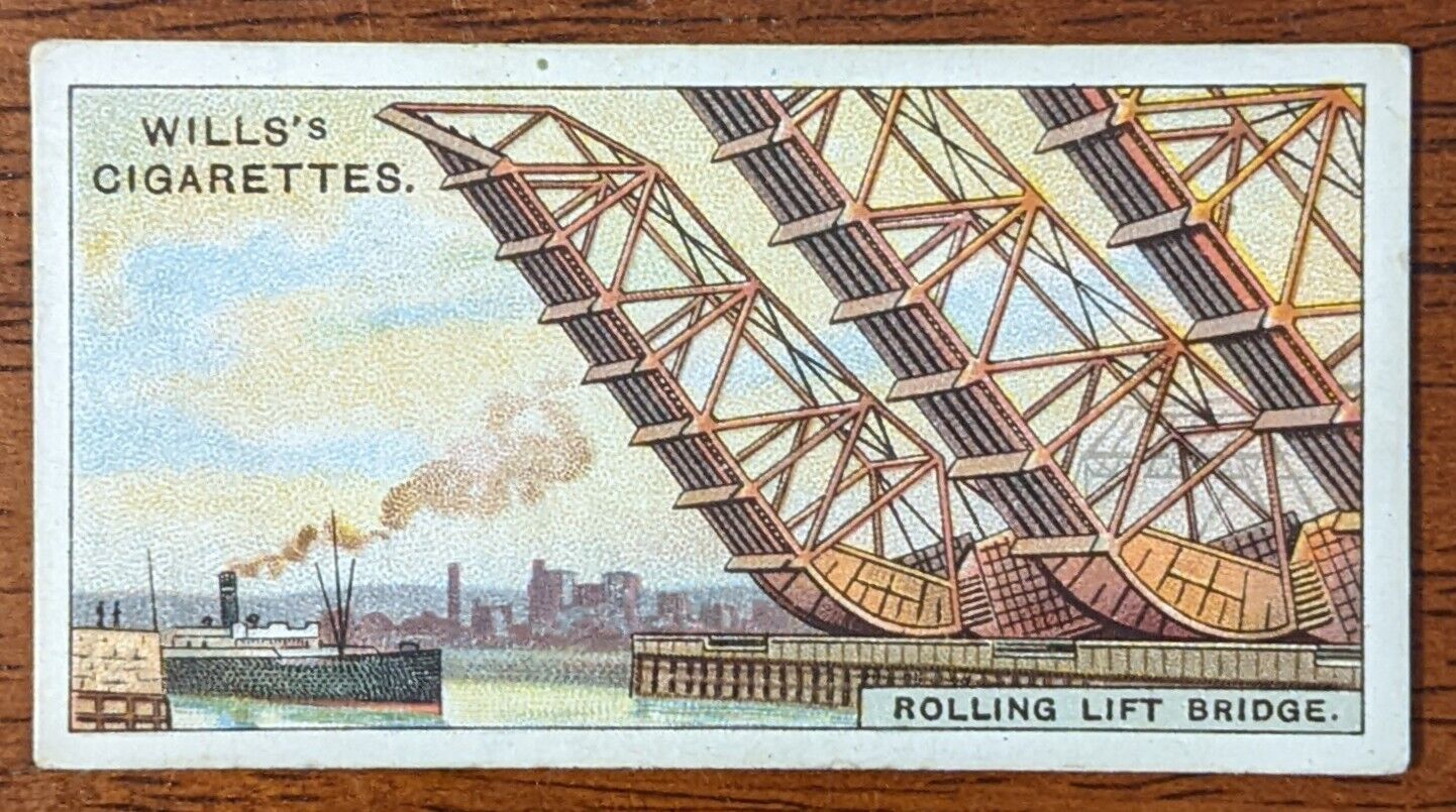 1927 Wills Cigarette Card Engineering Wonders No.3 Rolling Lift Bridge USA.