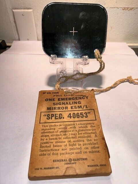 Vintage WWII Army Air Force Emergency Signaling Mirror ESM/1 w/Box