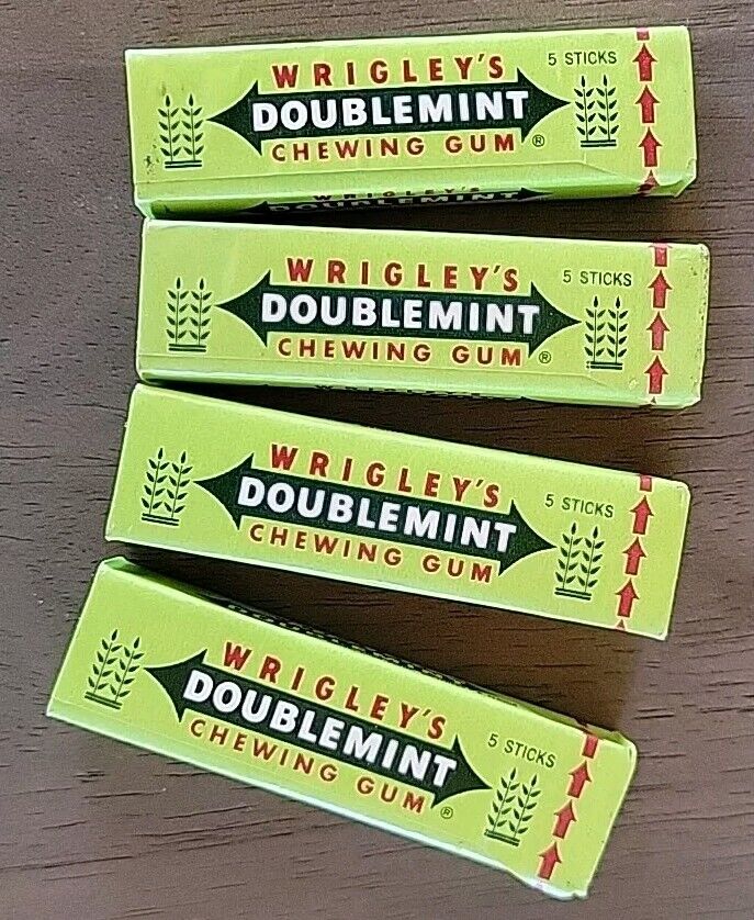 Vintage Wrigley\'s Doublemint Chewing Gum 4 Packs Full Unopened Sealed