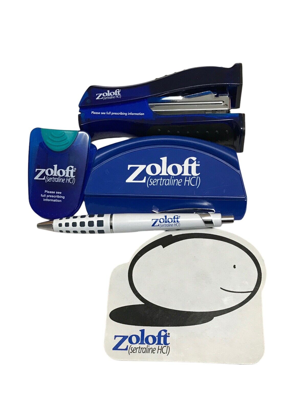 Drug Rep Pharmaceutical Lot Zoloft RARE Magnetic Clip Cobalt Blue Stapler Magnet