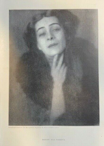 1907 Vintage Magazine Illustration Actress Alla Nazimova
