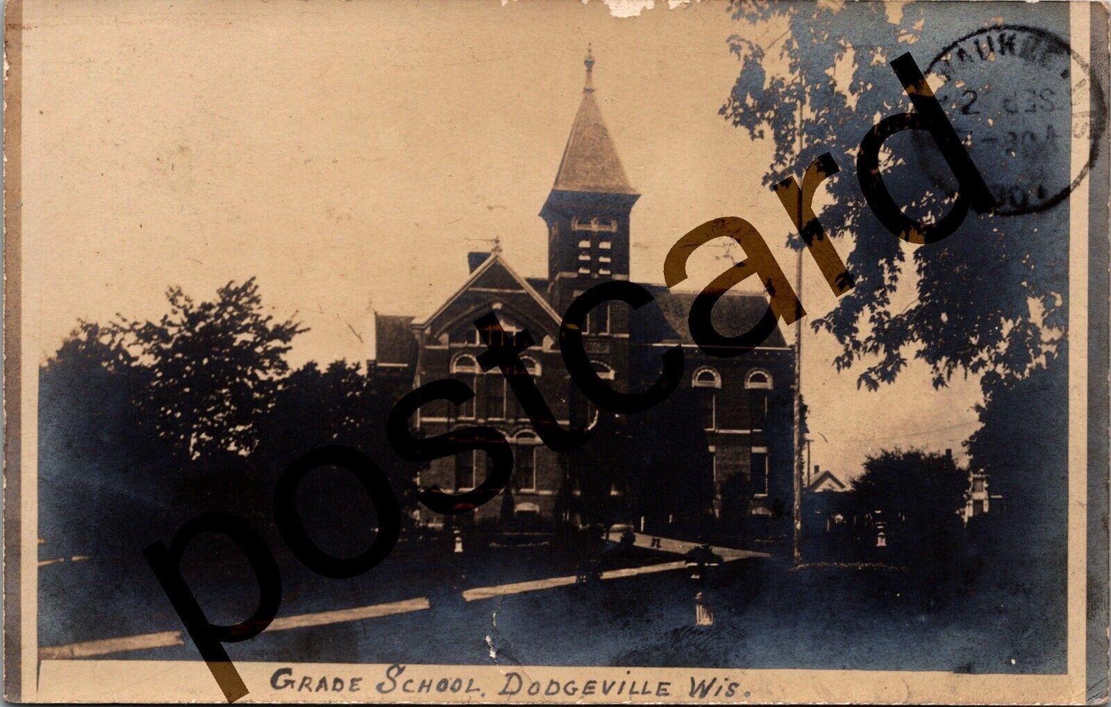 1907 GRADE SCHOOL, DODGEVILLE, WIS,  RPPC postcard jj223