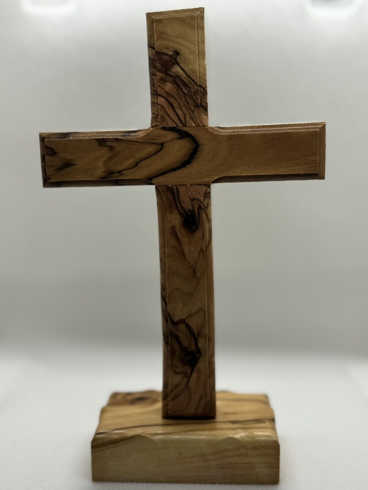 Simple And Beautiful Cross Made From Natural Olive Wood In The Holy Land(7 Inch)