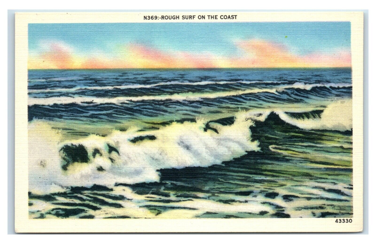Postcard Rough Surf on the Coast W48