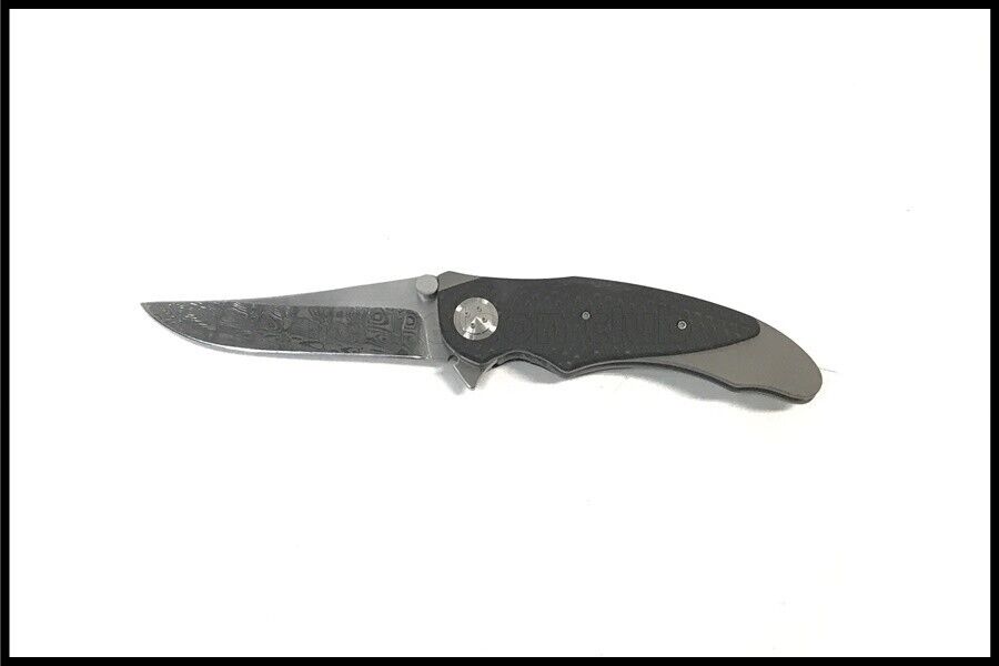 Allen Elishewitz Custom Knives Damascus Folding Knife RARE *346