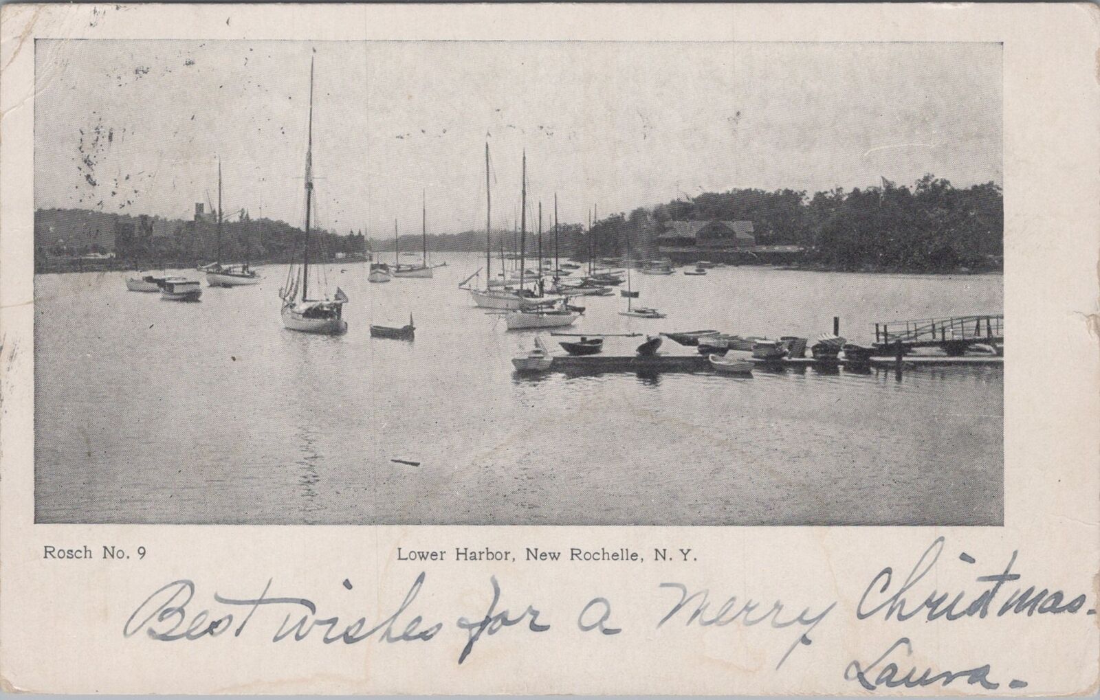 Lower Harbor New Rochelle New York 1905 Postcard