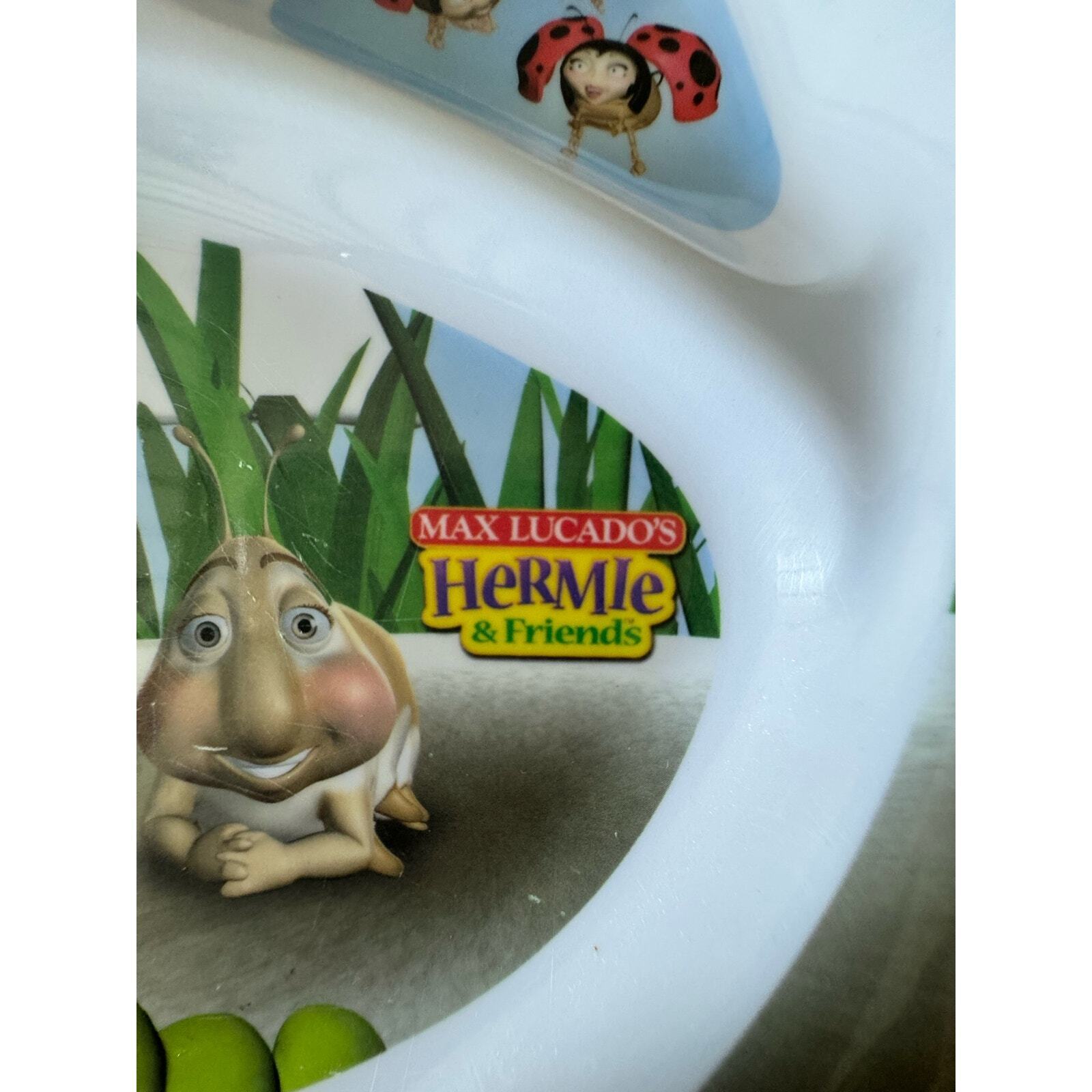 Vintage Max Lucado Hermie Child’s Divided Plate Melamine Family Choice Bugs 
