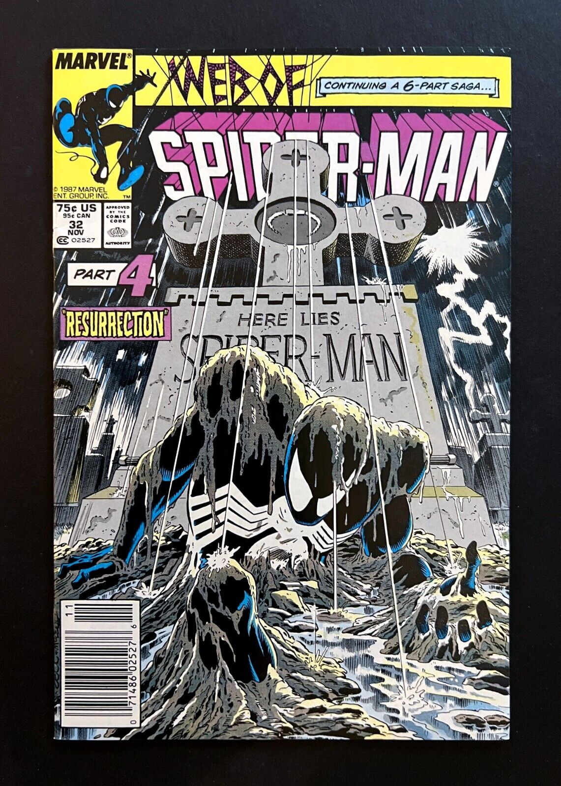 WEB OF SPIDER-MAN #32 Hi-Grade Newsstand Kraven's Last Hunt Mike Zeck Cover 1987
