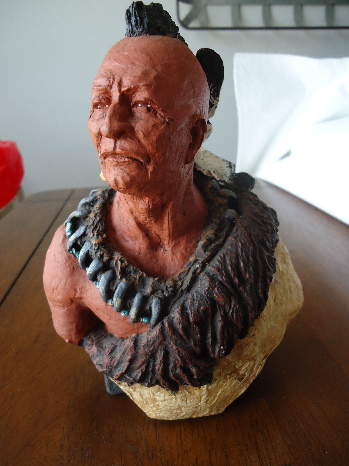 Vintage Dan Monfort Original Western Sculpture Black Hawk Native American Bust