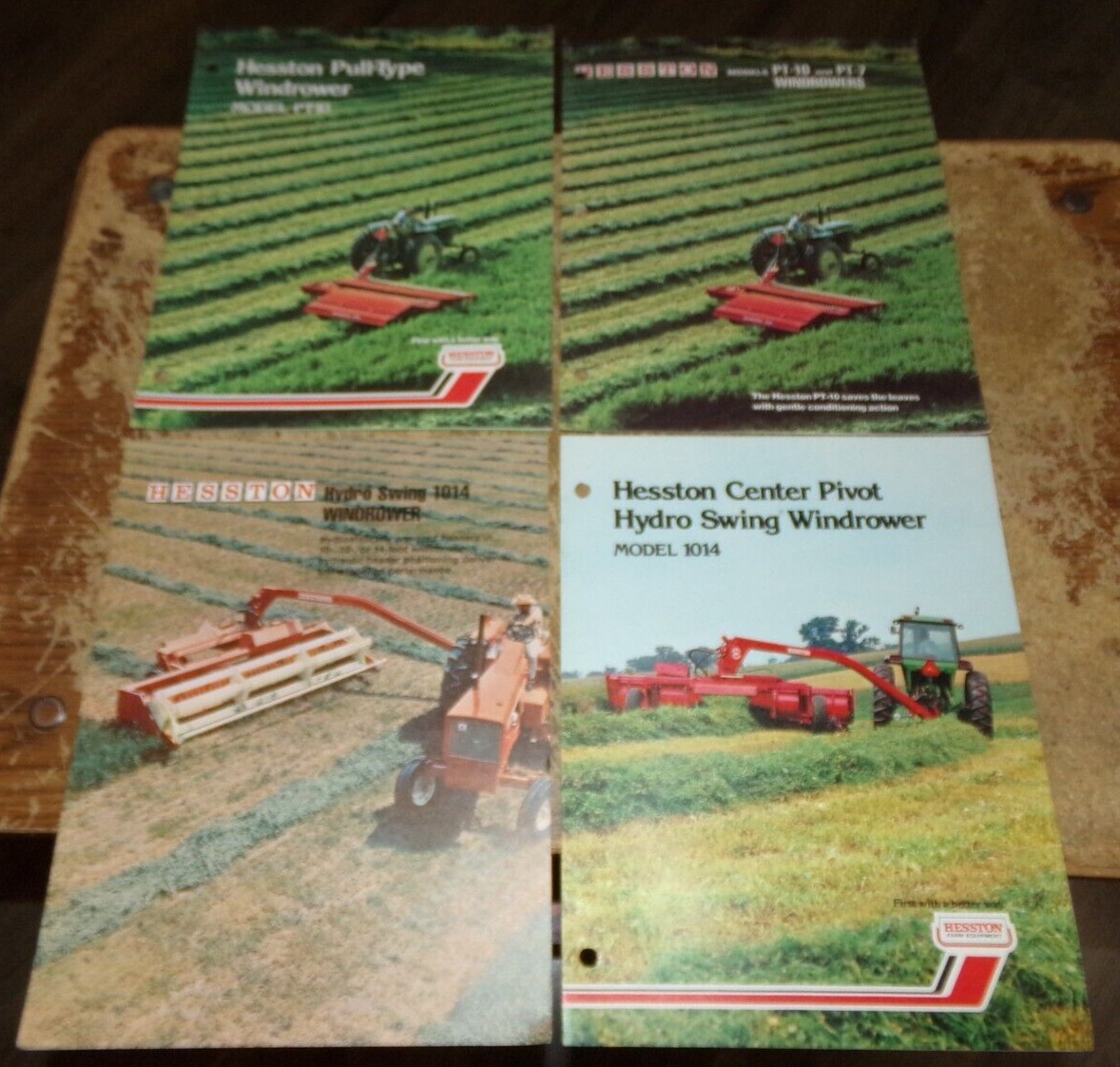 4-lot 1970\'s hesston pull-type windrowers brochures in good shape used