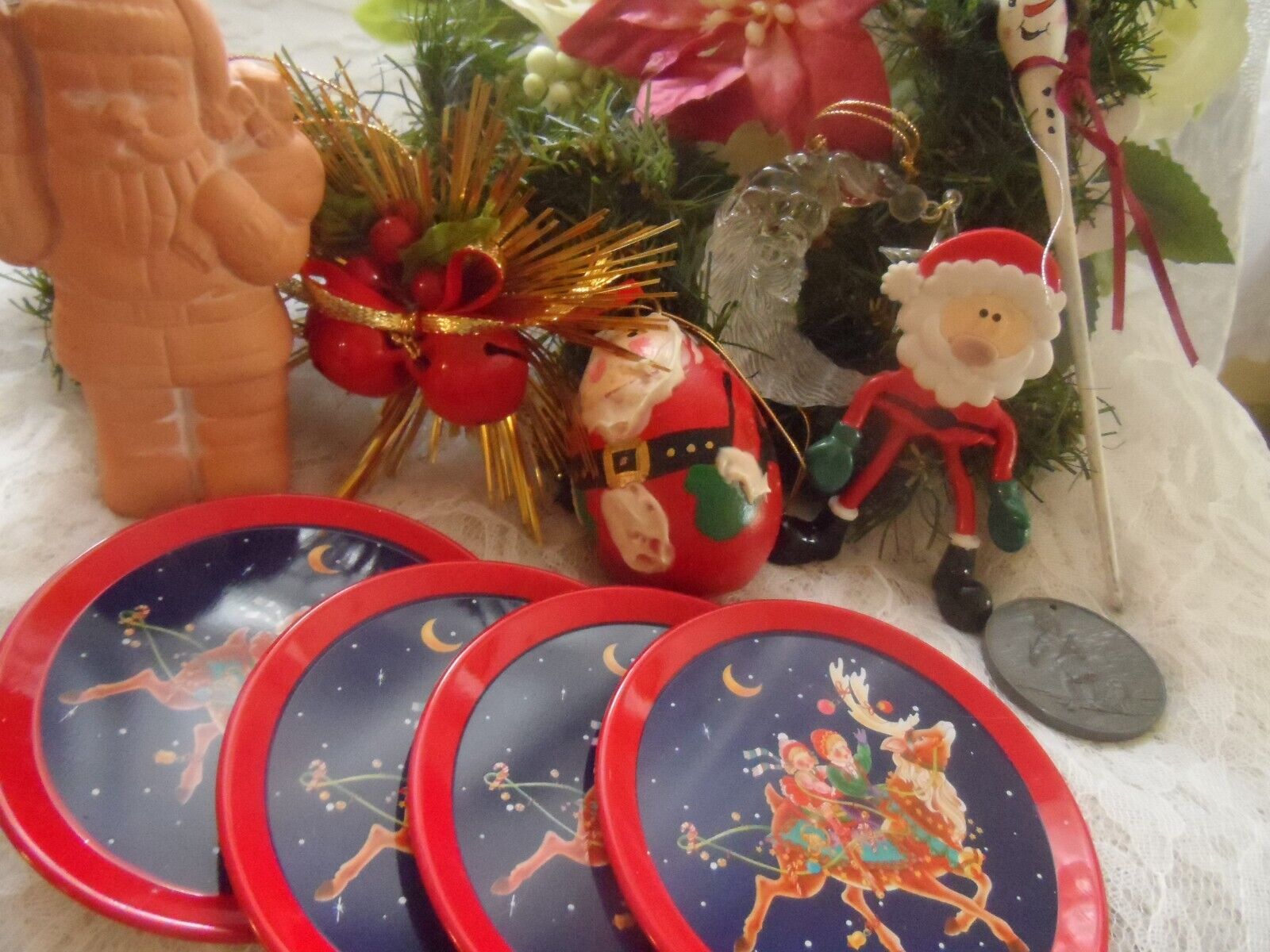 Vintage Christmas Ornaments - 11 PRE-OWNED ASSORTED  - VARIOUS SIZES & COLORS