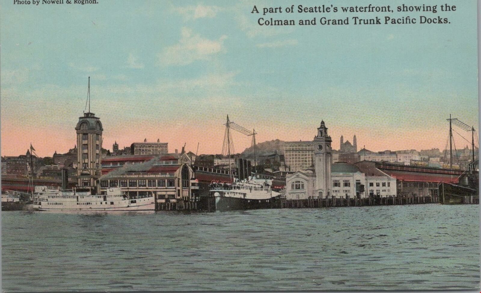 Postcard Part Seattle\'s Waterfront Coleman and Grand Trunk Pacific Docks WA 