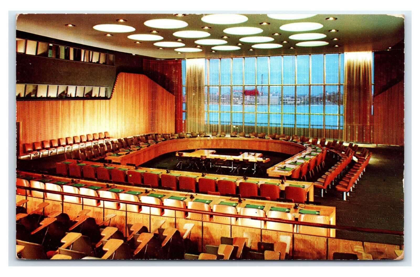Postcard Economic & Social Council Chamber - United Nations, New York N8