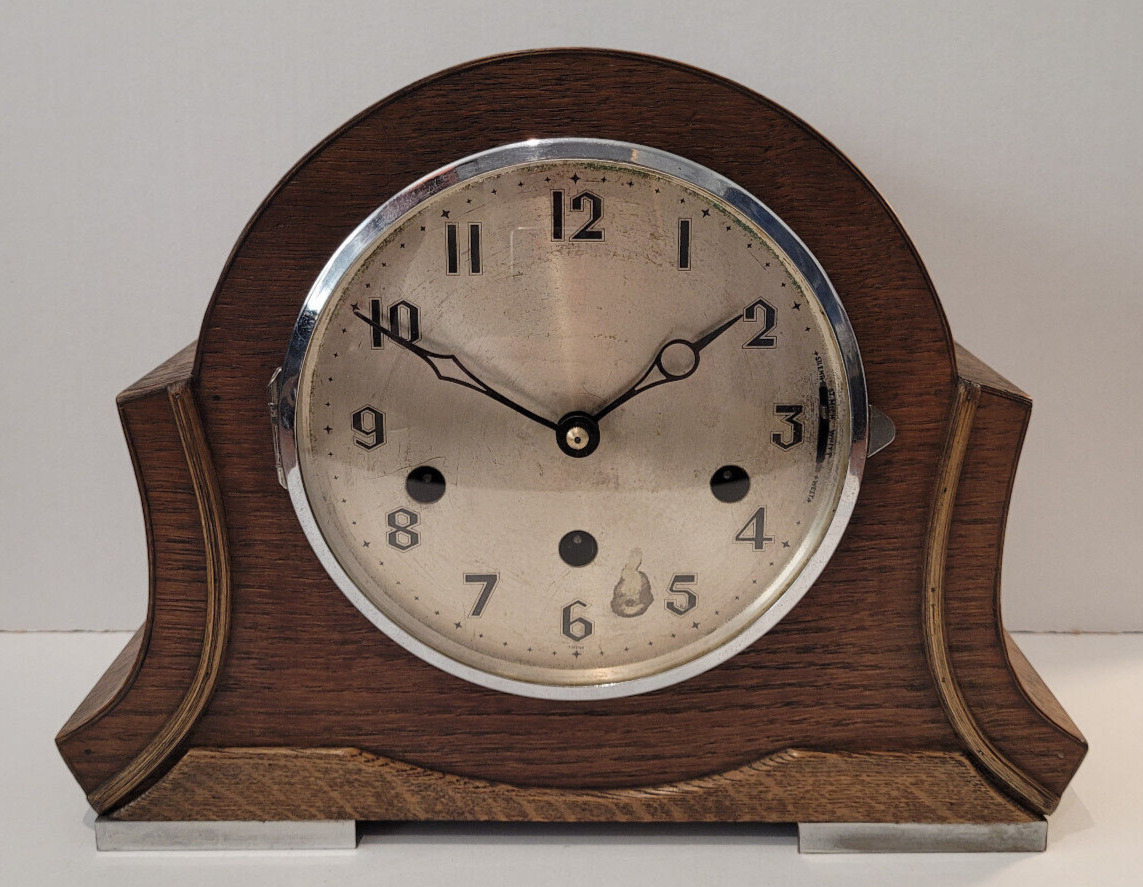 Antique c1920’s Art Deco Westminster Whittington St Michael Chiming Mantel Clock
