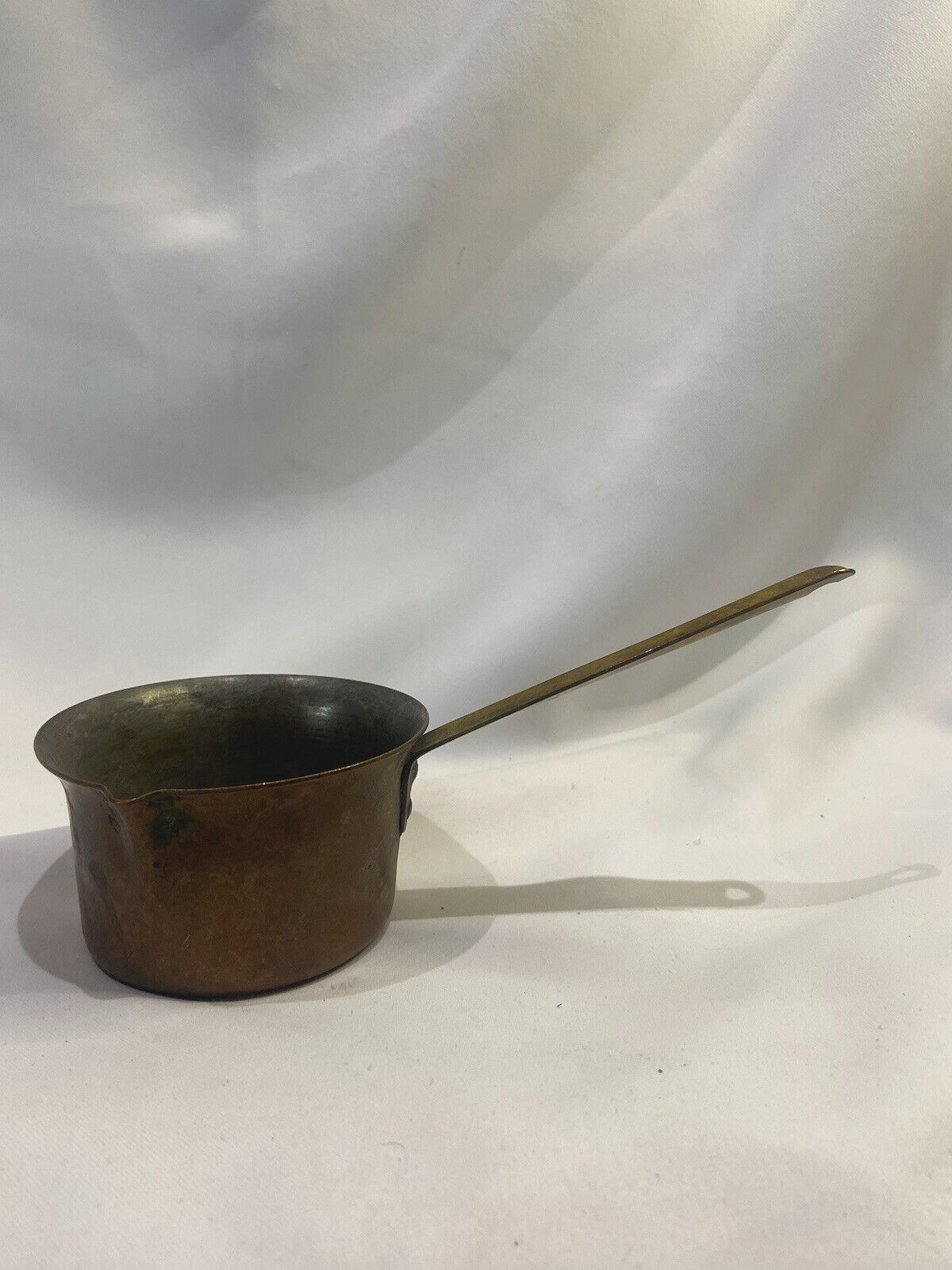 Vintage COPPER Ladle Bowl Brass Handle Rustic Primitive Dipper Scoop Camping