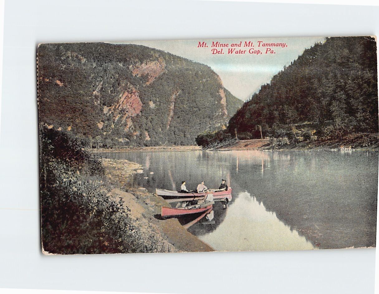 Postcard Mt. Minse & Mt. Tammany Delaware Water Gap Pennsylvania USA