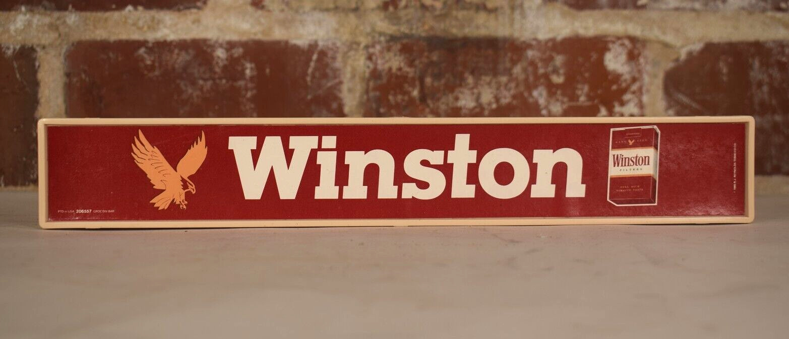 Vintage Winston Cigarettes Grocery Store Conveyor Item Divider Sign