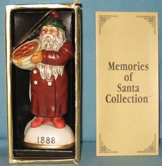 Vtg Memories of Santa Christmas Ornaments In Box Hand Painted **FREE SHIPPING**