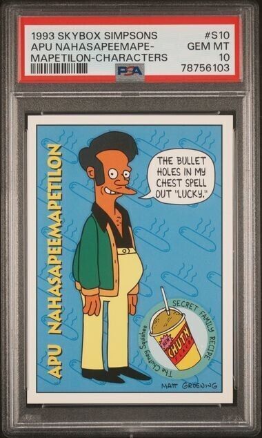 1993 Skybox Simpsons Characters #S6 Apu Nahasapemapetilon Psa 10 Gem Pop 7