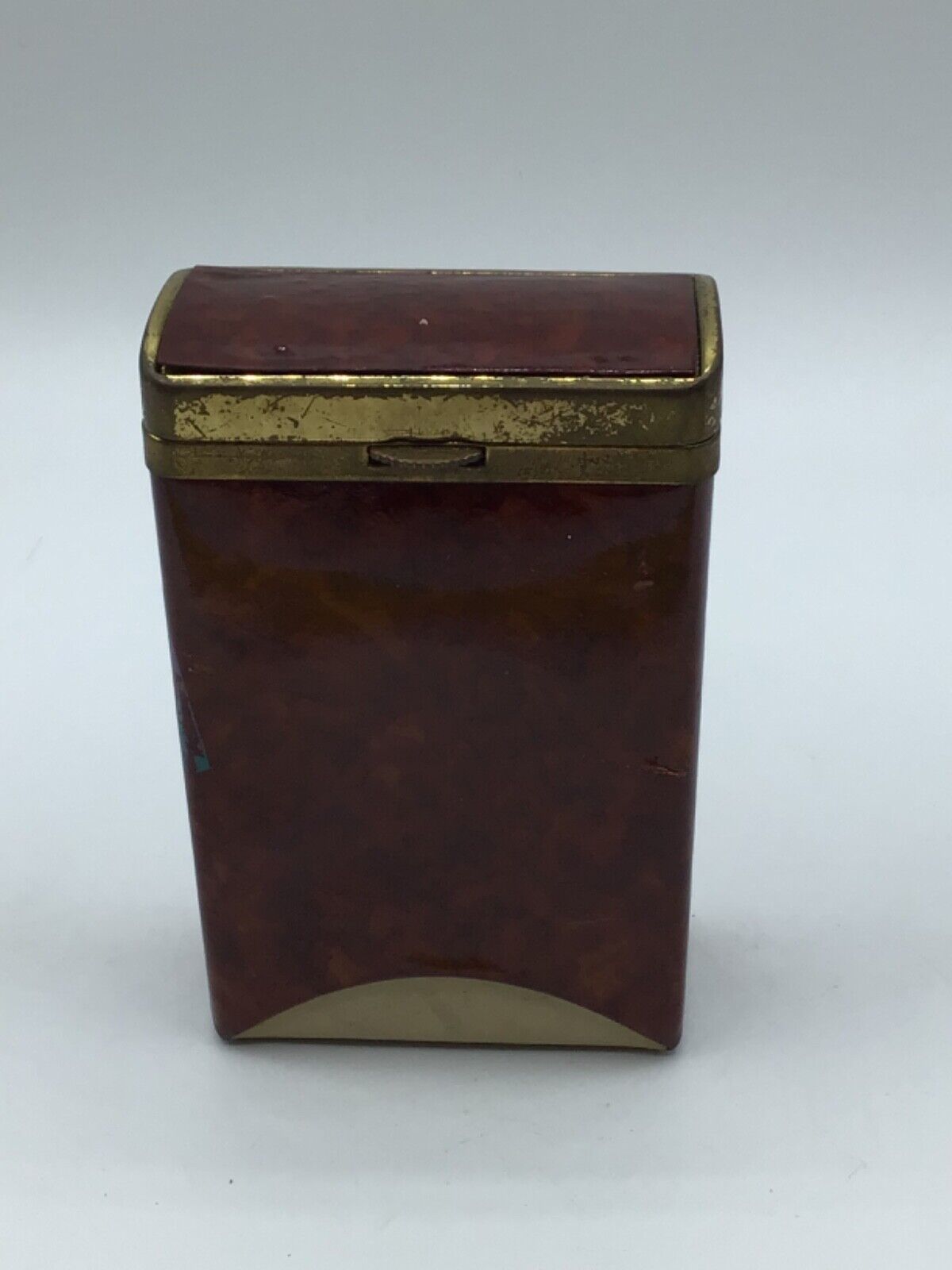 Rare Vintage Lady Buxton Brown Hard Flip Top Cigarette Case 3 3/4\