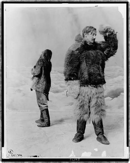 Frederick Albert Cook,wearing fur clothing,Arctic Backdrop,c1911,Explorer