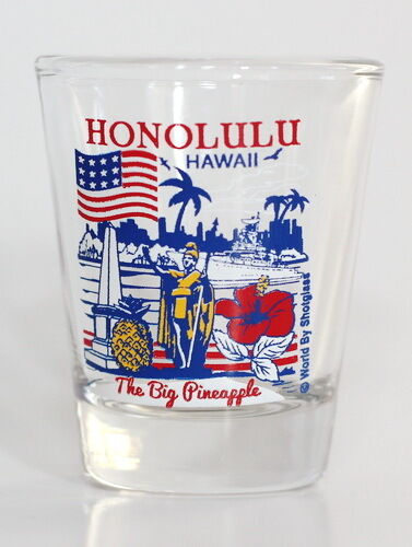 HONOLULU HAWAII GREAT AMERICAN CITIES COLLECTION SHOT GLASS SHOTGLASS