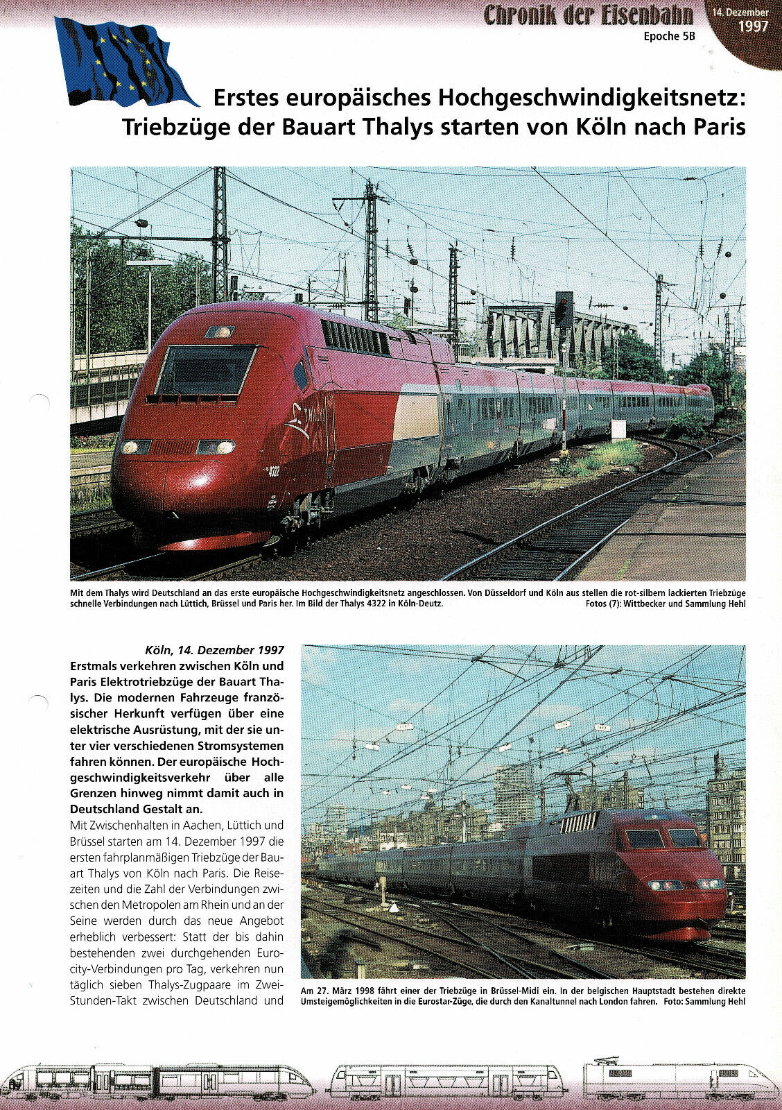 Thalys trains start from Cologne to Paris info card