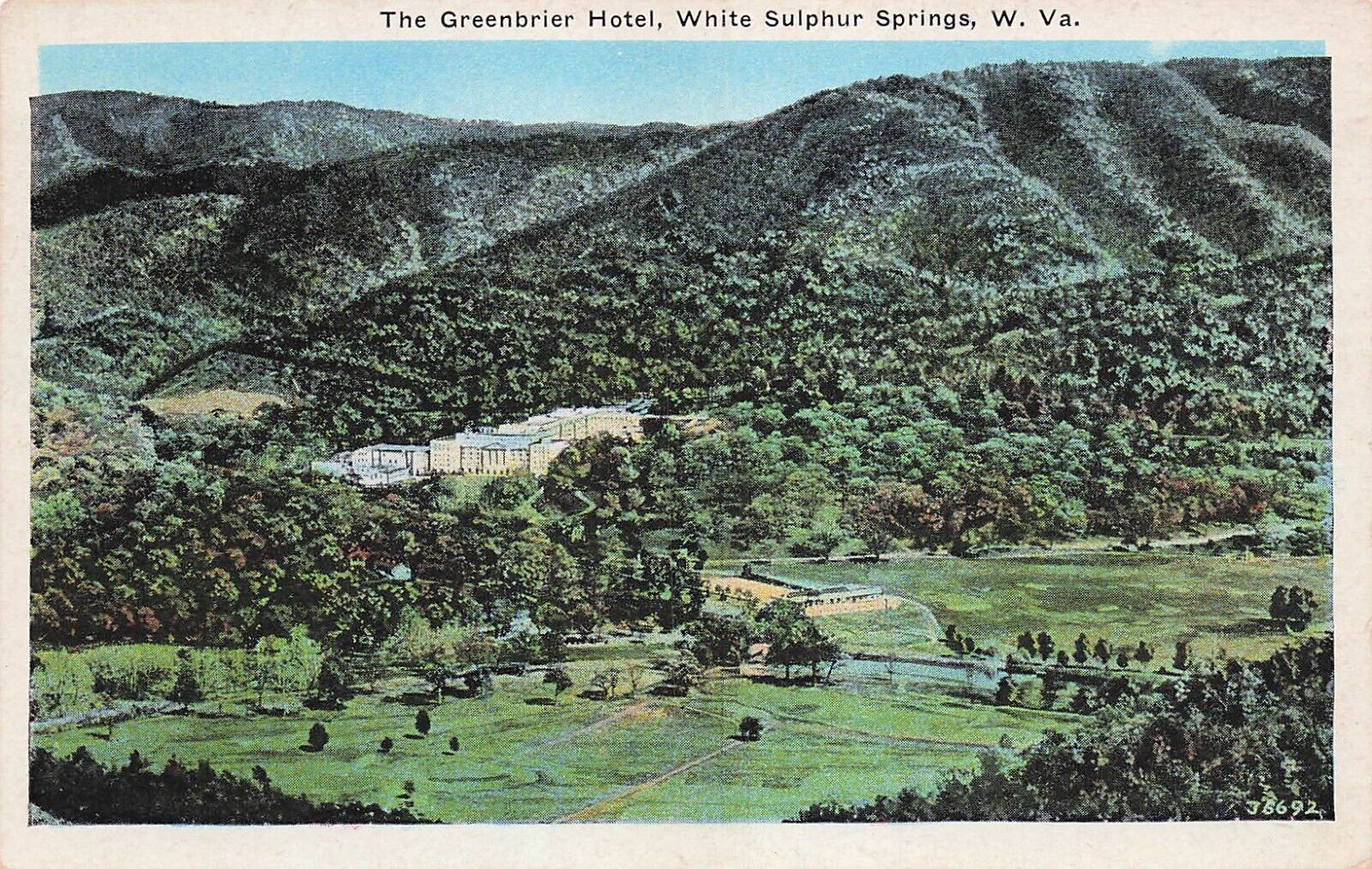 Postcard The Greenbrier Hotel White Sulphur Springs West Virginia 1935 Rare View