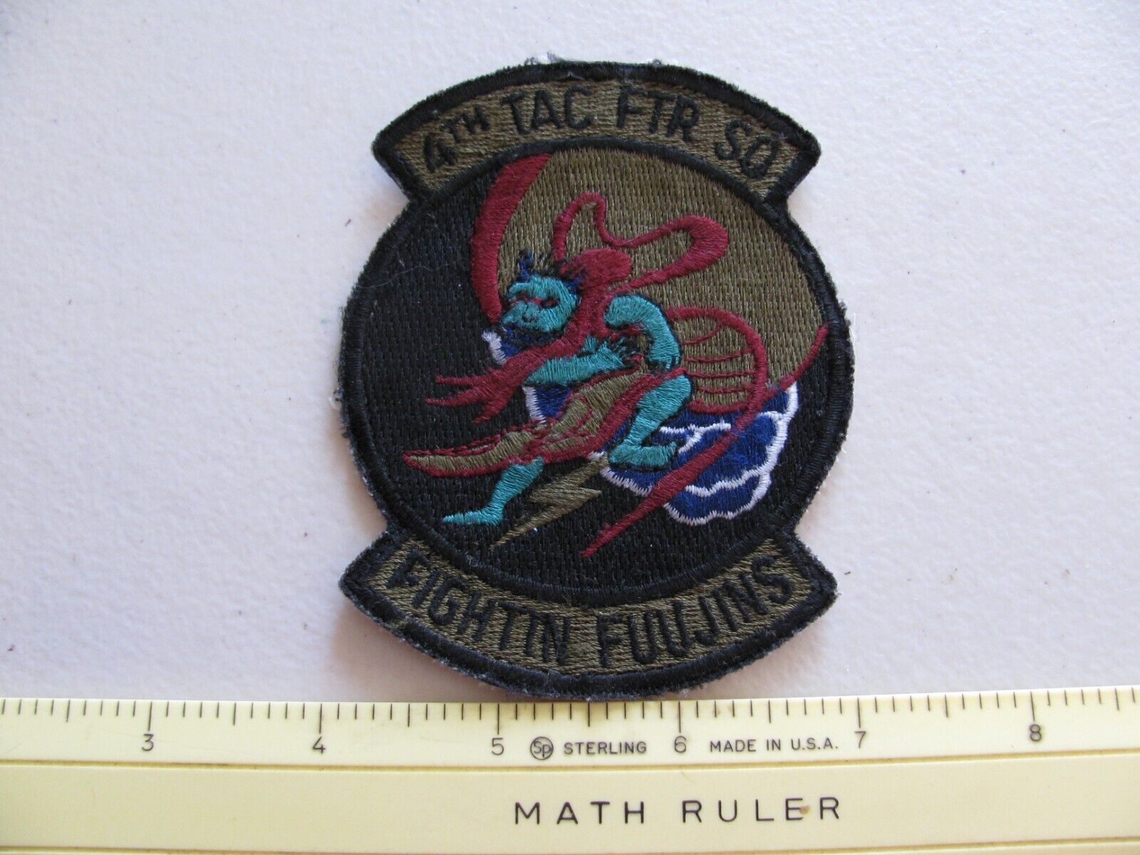 OLDER USAF 4TH TACTICAL FIGHTER SQUADRON SEMI COLORED UNIFORM PATCH ~NICE~