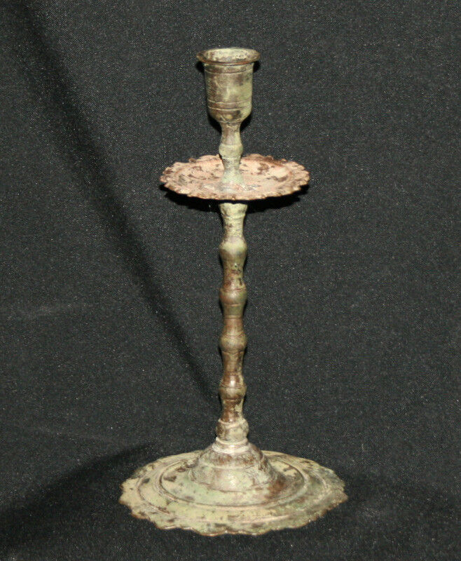 Antique bronze Victorian candlestick candle holder