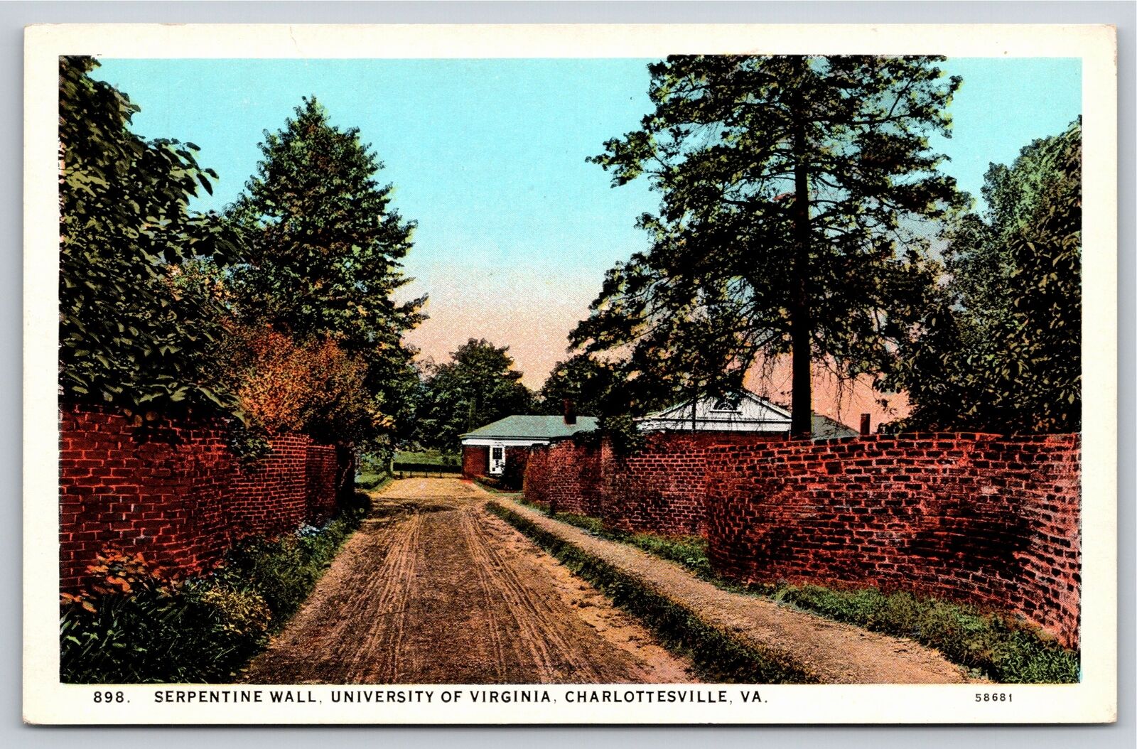 Charlottesville Virginia~Serpentine Wall @ University~American Art~Vintage PC