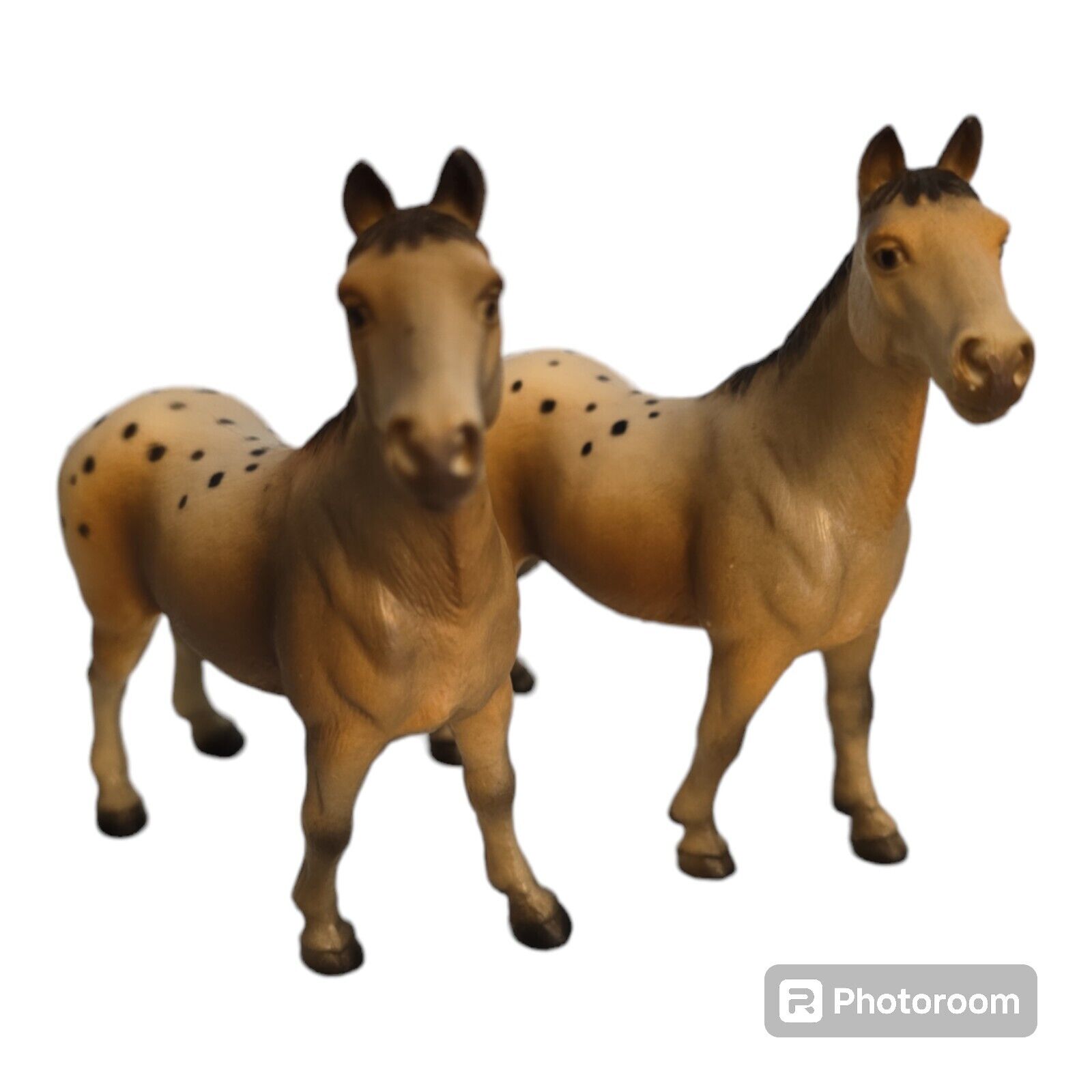 2 Vintage 1996  Schleich Germany Brown Spotted Appaloosa Horse Figures