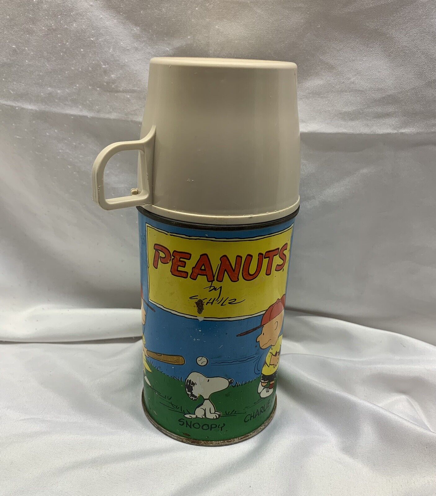 Vintage Schroeder Bottle Number 2868 Peanuts Snoopy Thermos Half Pint Size