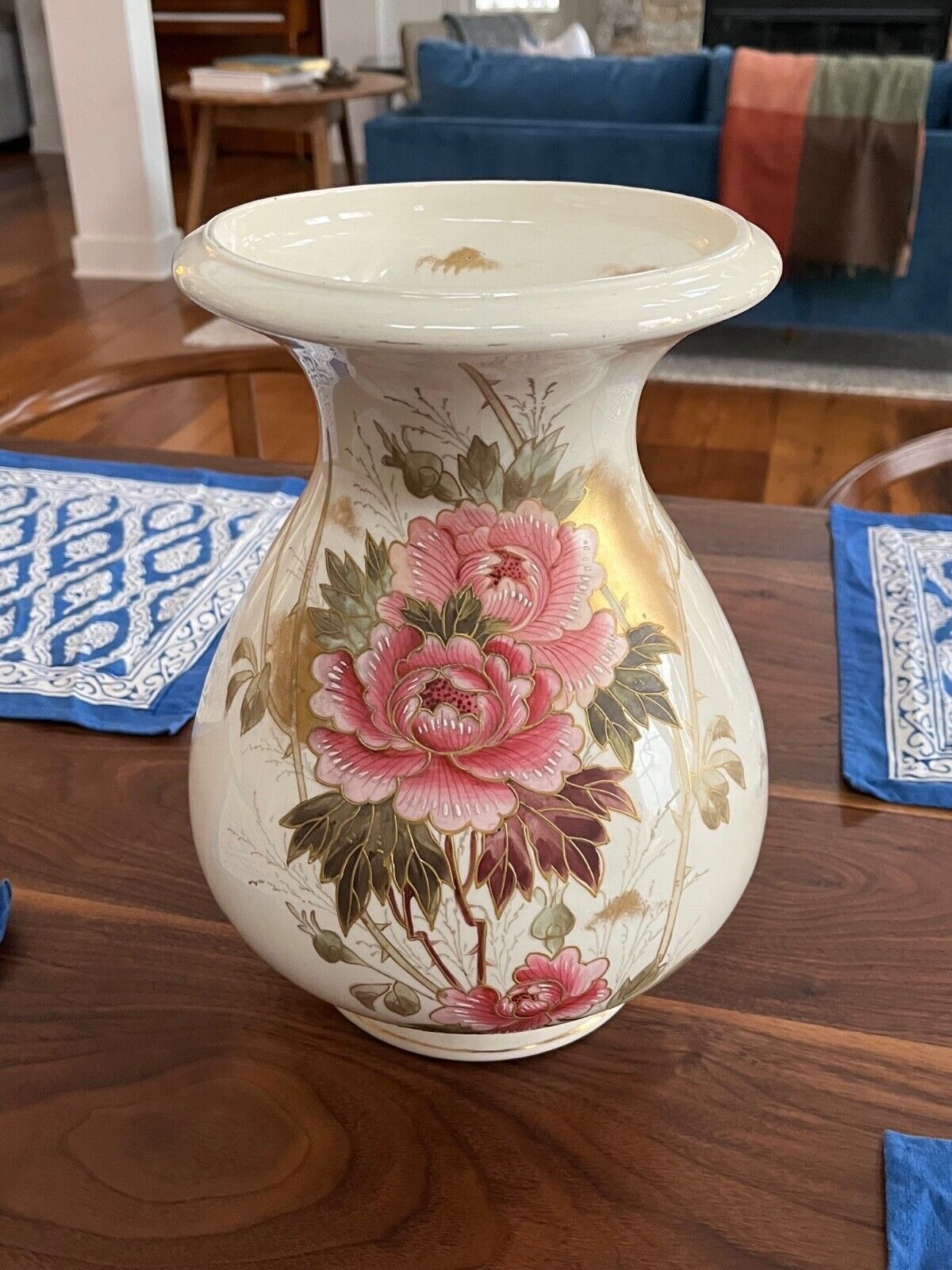 19th Century English Ceramic Floral Vase - excellent condition