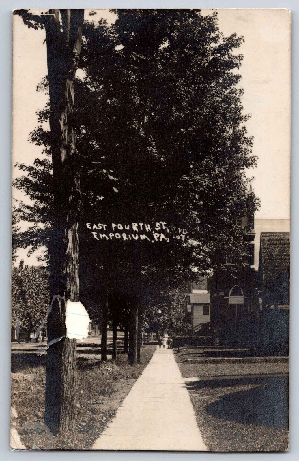 Postcard RPPC East Fourth Street Emporium PA. Posted 1908     E 5