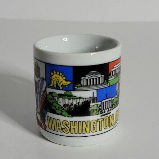 VTG Washington DC Souvenir Small Coffee 4 Oz Mug Multi-Site Design