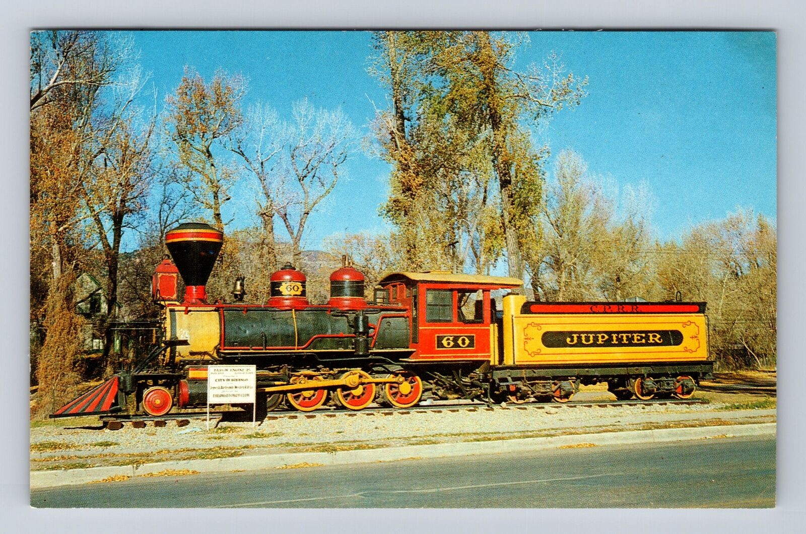 Durango CO-Colorado, Narrow Gauge RR Engine, Transportation Vintage Postcard
