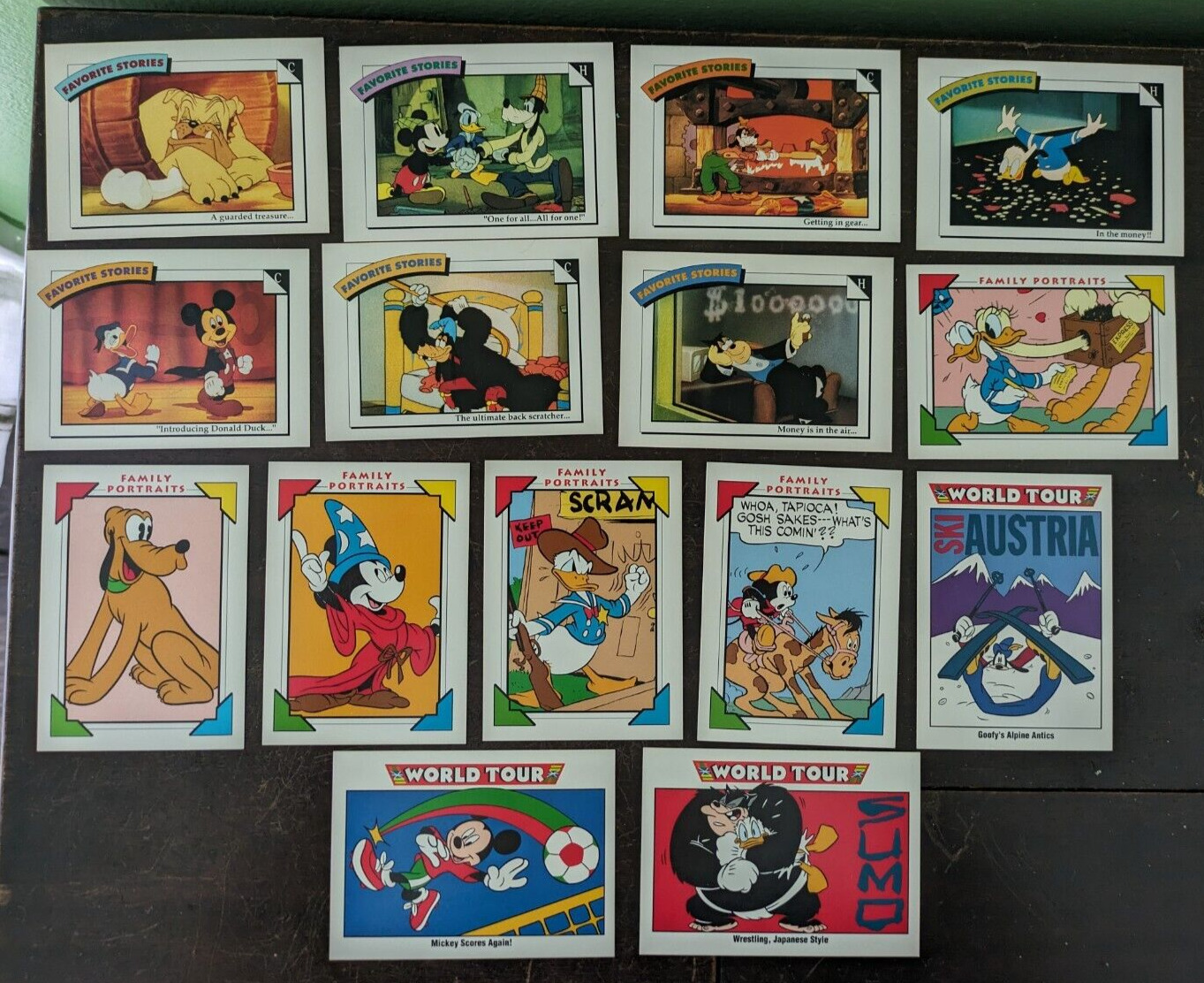 Lot of 15 Various Walt Disney Trading Cards  From Different Series, VG Condition