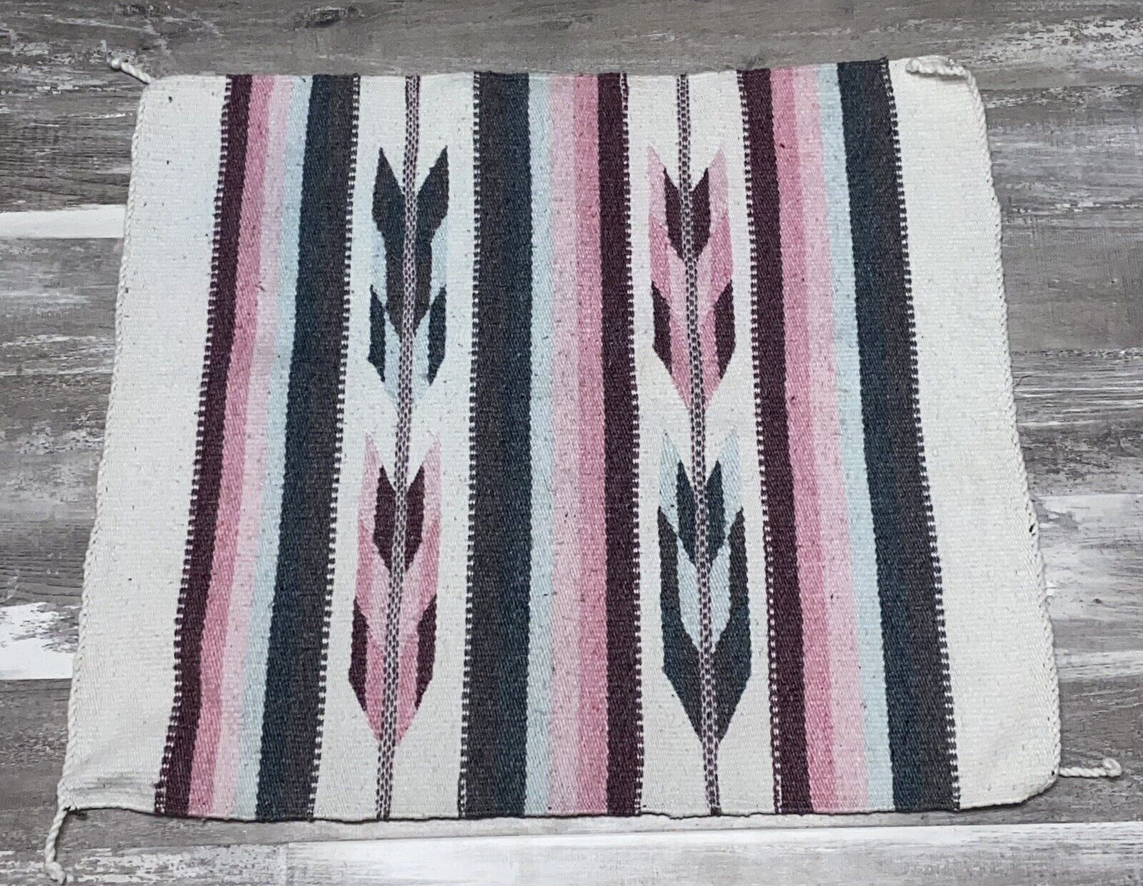 Vintage Small  Chimayo Native American Indian Textiles  Woven Rug