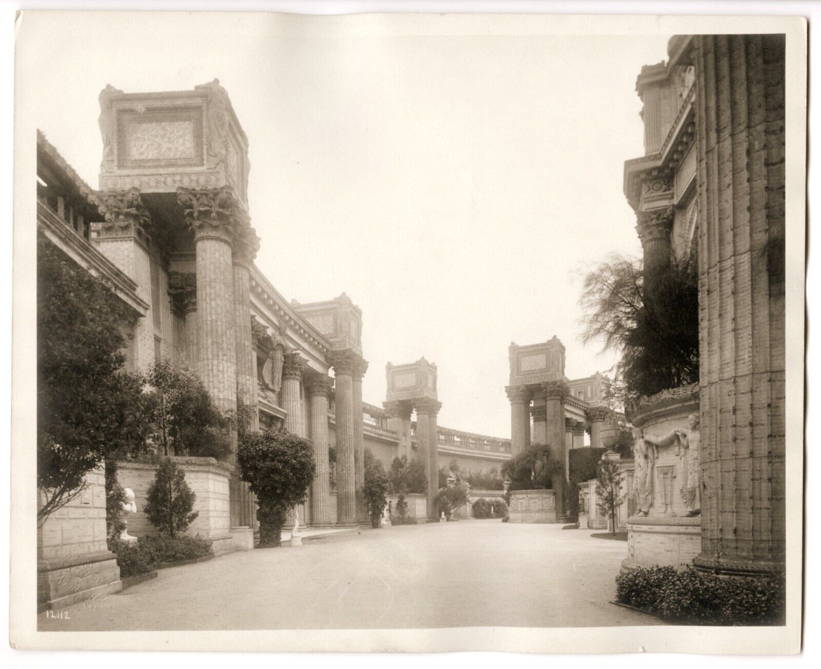 1915 SAN FRANCISCO PALACE of FINE ARTS COLONNADES@PPIE WORLD FAIR~ANTIQUE PHOTO