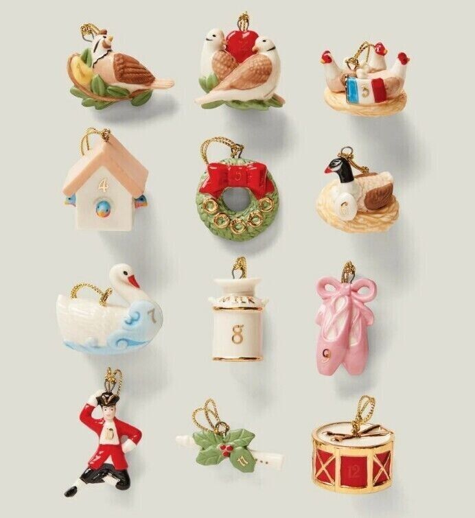 Lenox Twelve Days of Christmas Ornaments - 12 Piece Set - Brand New in Box