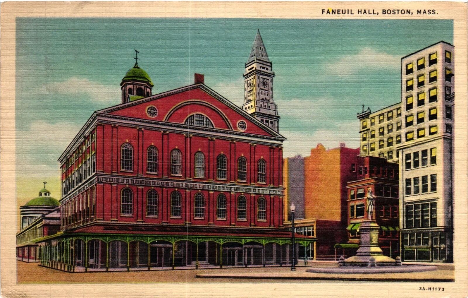 Vintage Postcard- FANEUIL HALL, BOSTON, MA. Early 1900s