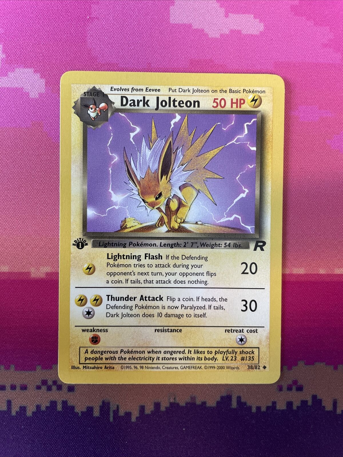 Pokemon Card Dark Jolteon Team Rocket 1st Edition Uncommon 38/82 Near Mint Cond