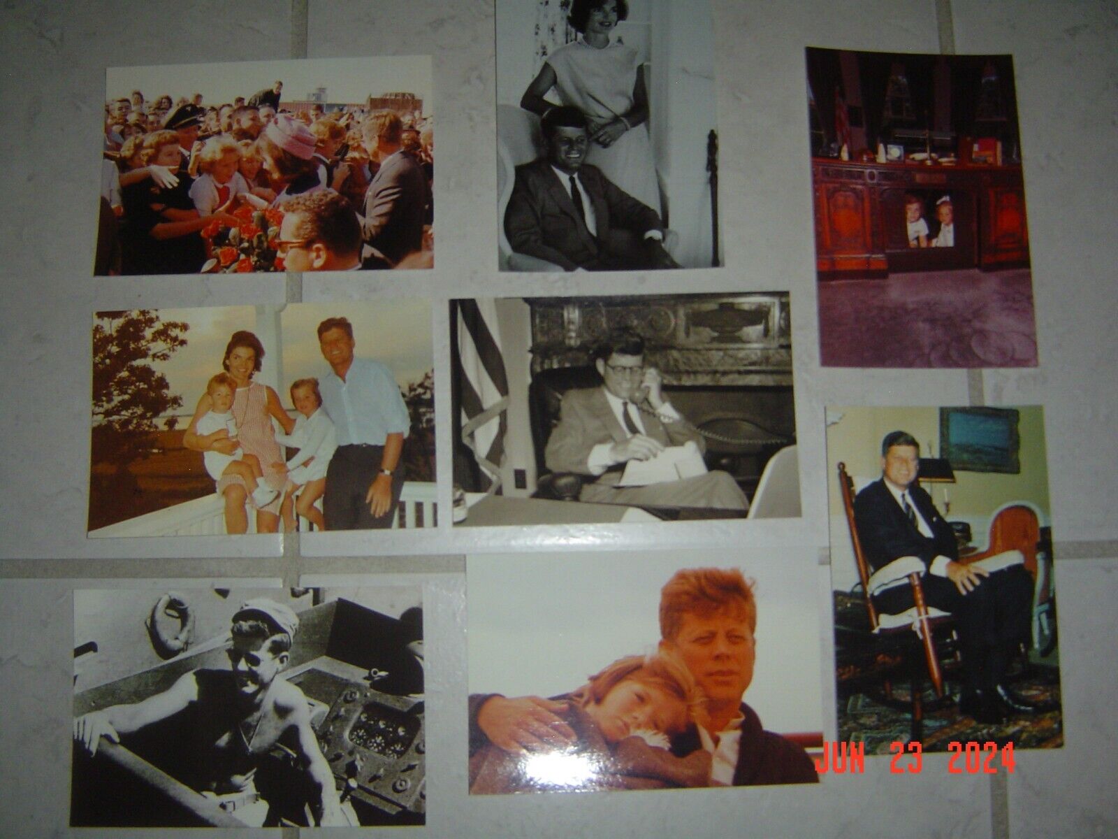 Lot of 8 JF Kennedy & Family Postcards (4-in x 6-in) new condition with tiny bow