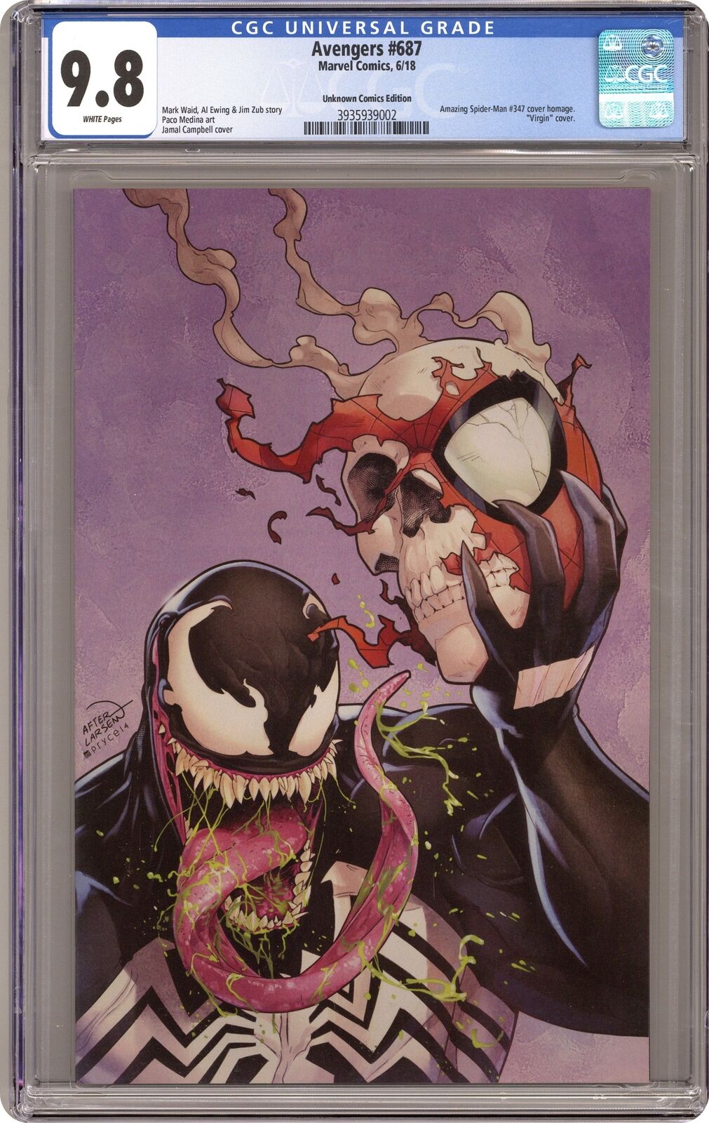 Avengers #687 Campbell Unknown Virgin Variant CGC 9.8 2018 3935939002